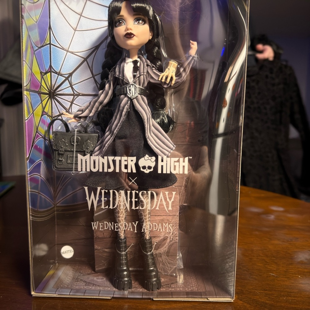 Monster High Wednesday Addams Doll with Black and Gray Outfit
